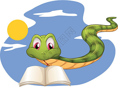 蛇的阅读圆圈动物爬虫故事书页数天空太阳图书馆小说床单图片