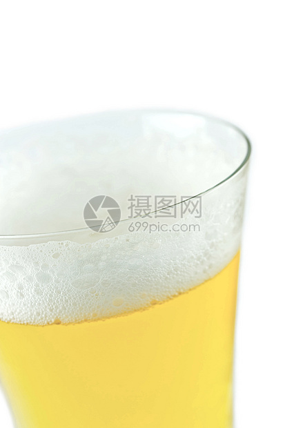 白色背景上的啤酒酒吧玻璃酒精饮料液体气泡黄色泡沫图片