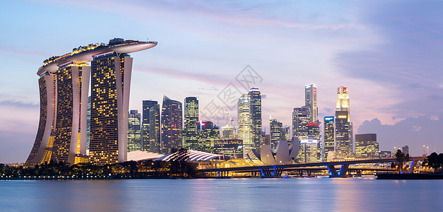 新加坡全景地标景观港口城市金融商业天际建筑码头鱼尾狮图片