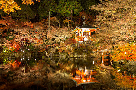 京都 天之夜红色艺术神社宗教宝塔城堡建筑学花园寺庙日落图片