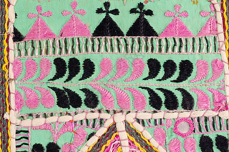 旧织物手工业小地毯画幅编织古董水平纺织品桌布手工图片