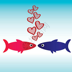 鱼图标爱情壁纸背景图片