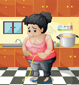 厨房里一个胖女人图片