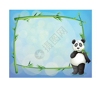竹木旁的一只熊猫图片