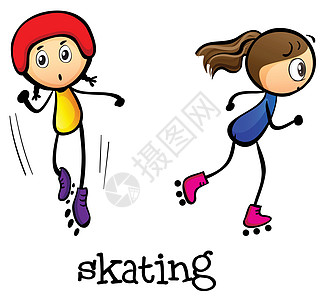 两个女孩滑冰图片