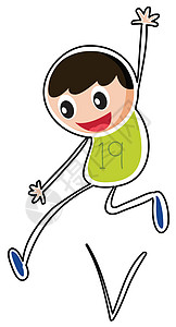 男孩跳跃黑色圆圈数字运动员跑步艺术品锻炼绿色卡通片圆形图片