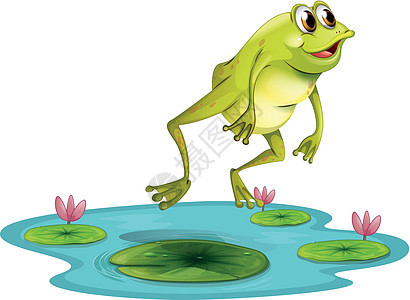 池塘的跳蛙图片