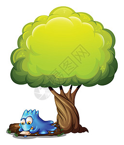 一个蓝色的怪物在树下写了封信图片