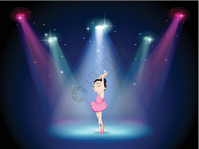 舞台中央的年轻芭蕾舞女背景图片