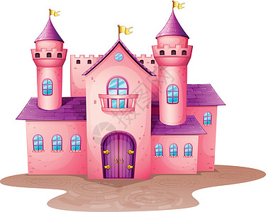 粉红色彩色城堡图片