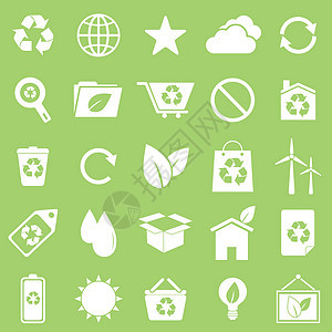 绿色背景上的生态图标图片