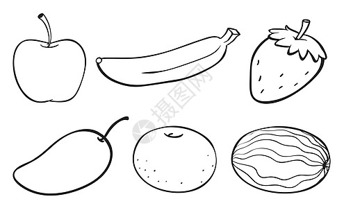 各种水果的草图图片