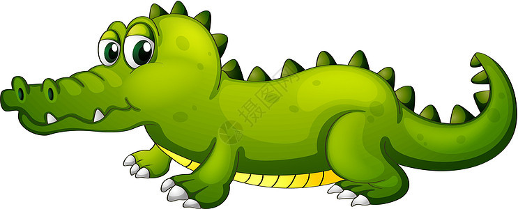 一只巨大的绿鳄鱼图片