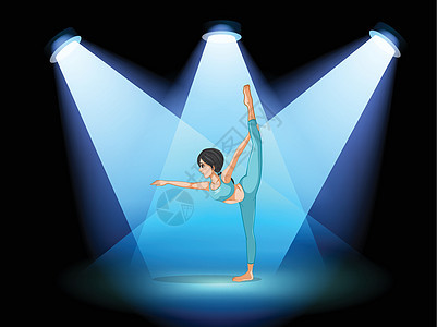 一个在聚光灯下跳舞的女人背景图片