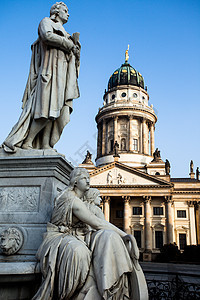德国柏林的宪兵 德国大教堂和Konzerthaus旅行街道建筑学纪念碑景观吸引力游客城市天空旅游图片