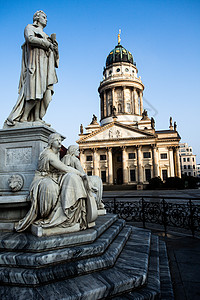 德国柏林的宪兵 德国大教堂和Konzerthaus音乐厅吸引力主场景点纪念碑游客建筑学灯笼街道地标图片