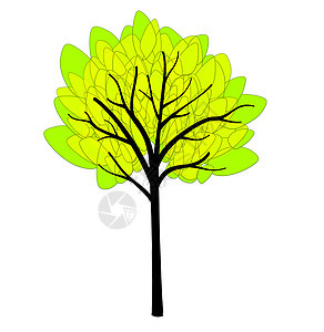 装饰绿色树插图绘画艺术艺术品季节图片