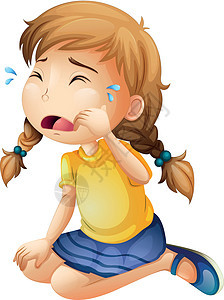 一个小女孩在哭泣图片