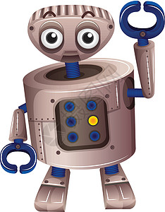 棕色机器人艺术计算机化夹子轮子玩具程序员技术眼睛艺术品科学图片