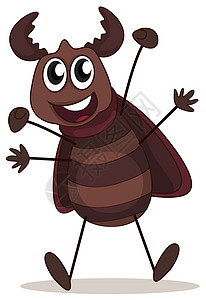 笑笑的甲虫动物生活犀牛棕色绘画剪贴野生动物白色力量漏洞图片