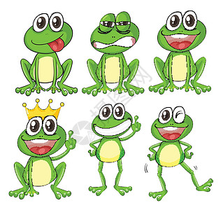 绿青蛙荒野动物绿色绘画舌头野生动物黄色姿势情绪王子图片