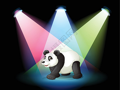 一个有巨熊熊猫的舞台图片