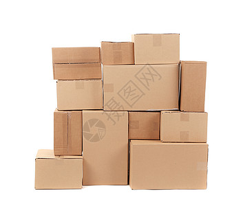 堆叠的纸箱财产送货盒子纸盒棕色回收纸板房间标签邮件图片