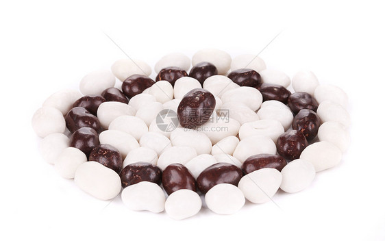 多彩的巧克力糖果甜点白色团体红色食物绿色橙子水果滴黄色圆形图片