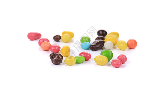 巧克力球在多彩的玻璃上团体红色橙子圆形水果滴黄色食物糖果甜点多样性图片