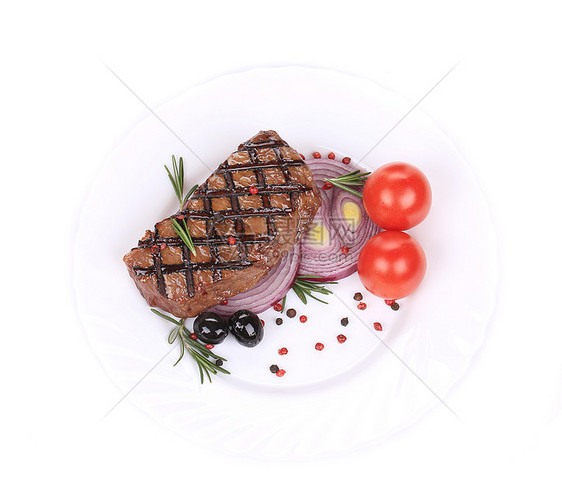 多汁的烤牛排加绿菜烧烤果汁食物迷迭香屠夫饮食香料鱼片烹饪蔬菜图片