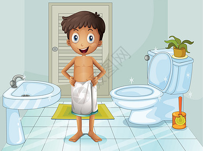 一个男孩在厕所里图片