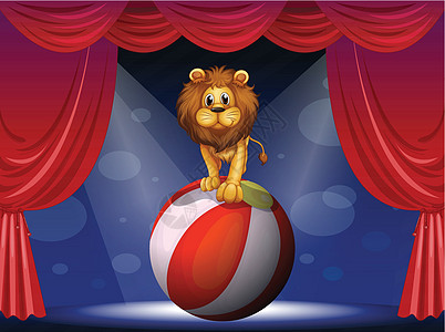 一只狮子在热气球上方图片