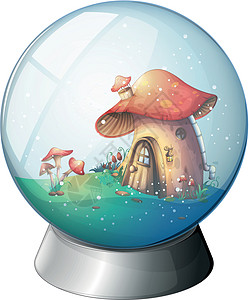 一个有蘑菇屋的神奇球图片