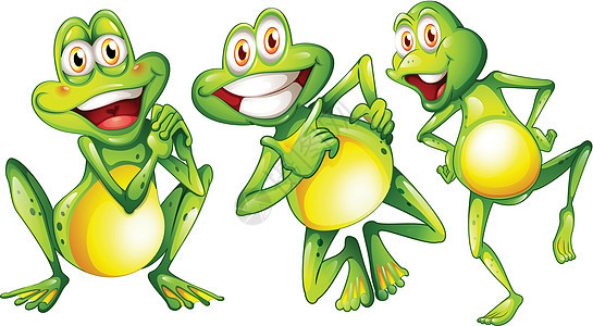三只微笑的青蛙图片