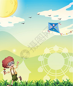 一个玩风筝的男孩图片