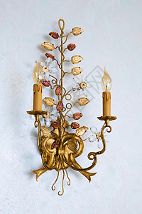 美丽的灯金子装饰青铜酒店灯泡水晶烛台玻璃墙纸奢华图片