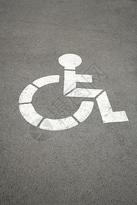 街道上油漆残疾人的停车牌号白色驾驶人士残障控制轮椅运输警告车辆网络图片