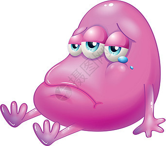 一个失望的粉色蜜豆怪物图片