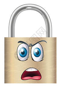 一张脸的锁绘画眼睛金属情绪插图保障安全背景图片