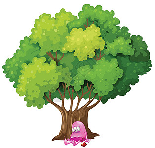 树下一个有毒的粉红怪物图片