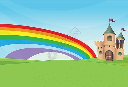 城堡和彩虹图片