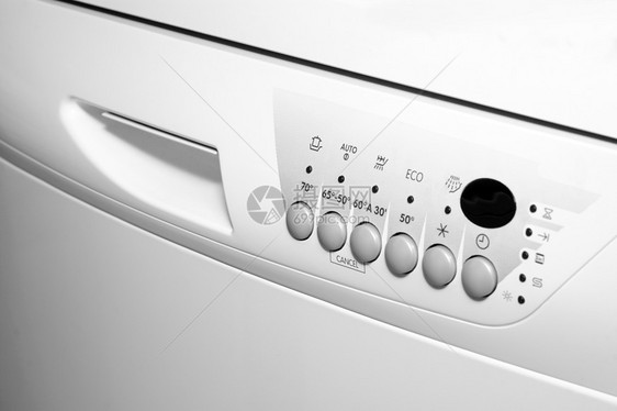 洗衣机控制面板特写图片