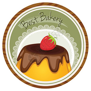 最好的面包店标签 蛋糕和草莓图片