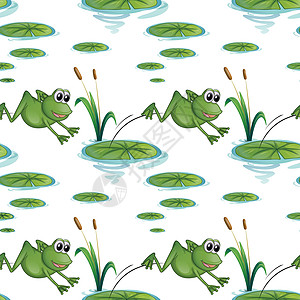 池塘青蛙的无缝设计图片