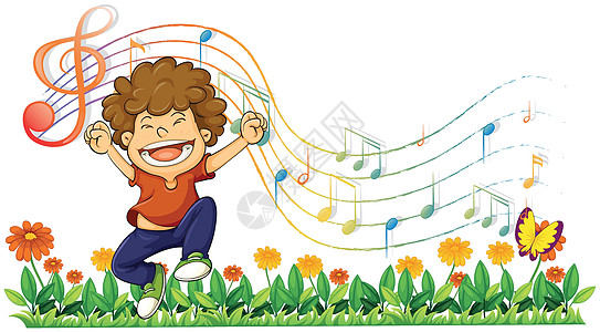 一个男孩唱出大声的歌声 乐音图片