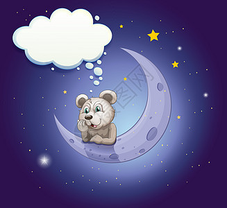 一只灰熊靠在月亮上 空着呼喊图片