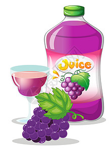 葡萄果汁食物薰衣草玻璃卡通片树叶绘画瓶子紫色水果塑料图片