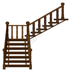 楼梯绘画白色小路剪贴脚步木头梯子棕色建筑学古董图片