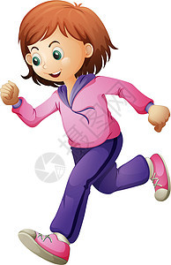 少年跑步女士女孩裤子慢跑紫色牛仔裤薰衣草剪贴绘画白色图片