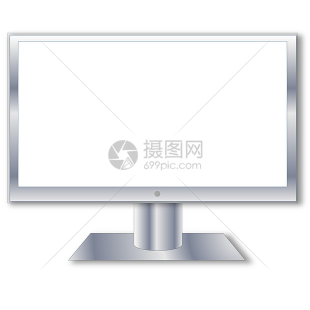 计算机电脑屏幕反射桌面互联网金属展示商业电视监视器办公室插图图片